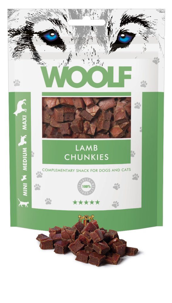 Λιχουδιά Σκύλου WOOLF LAMB CHUNKIES 100gr