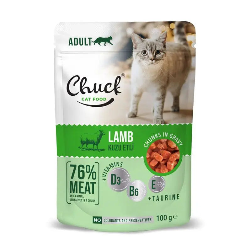 Υγρή Τροφή Γάτας Chuck Pouch Cat Lamb 100gr