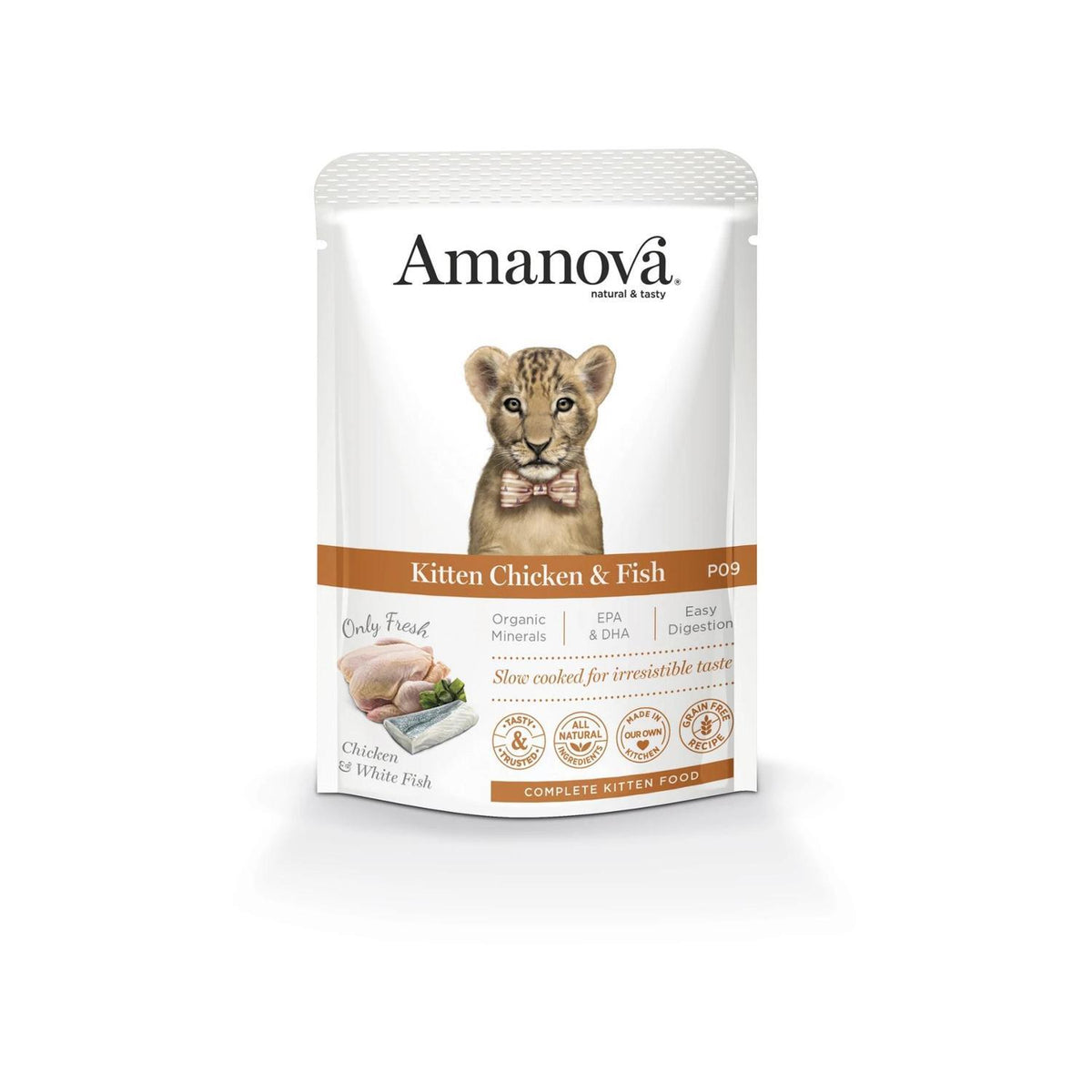 Υγρή Τροφή Γάτας Amanova Kitten Chicken and Fish 85gr
