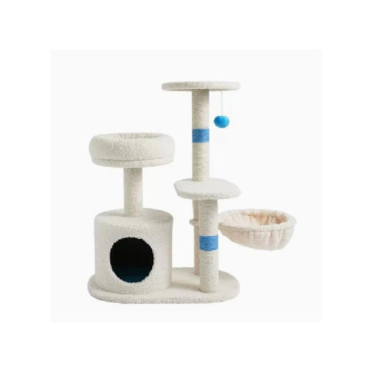 Ονυχοδρόμιο γάτας Zeze Scratching TreePlushy and Multi-functionalBlue 58.5x36x80cm