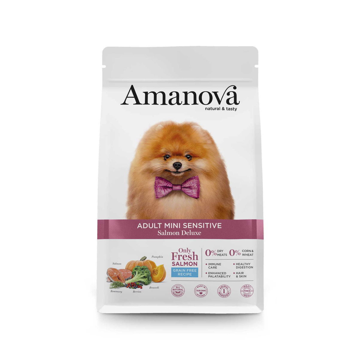 Ξηρά Τροφή Σκύλου Amanova Adult Mini Sensitive Salmon Deluxe 2kg με Σολομό