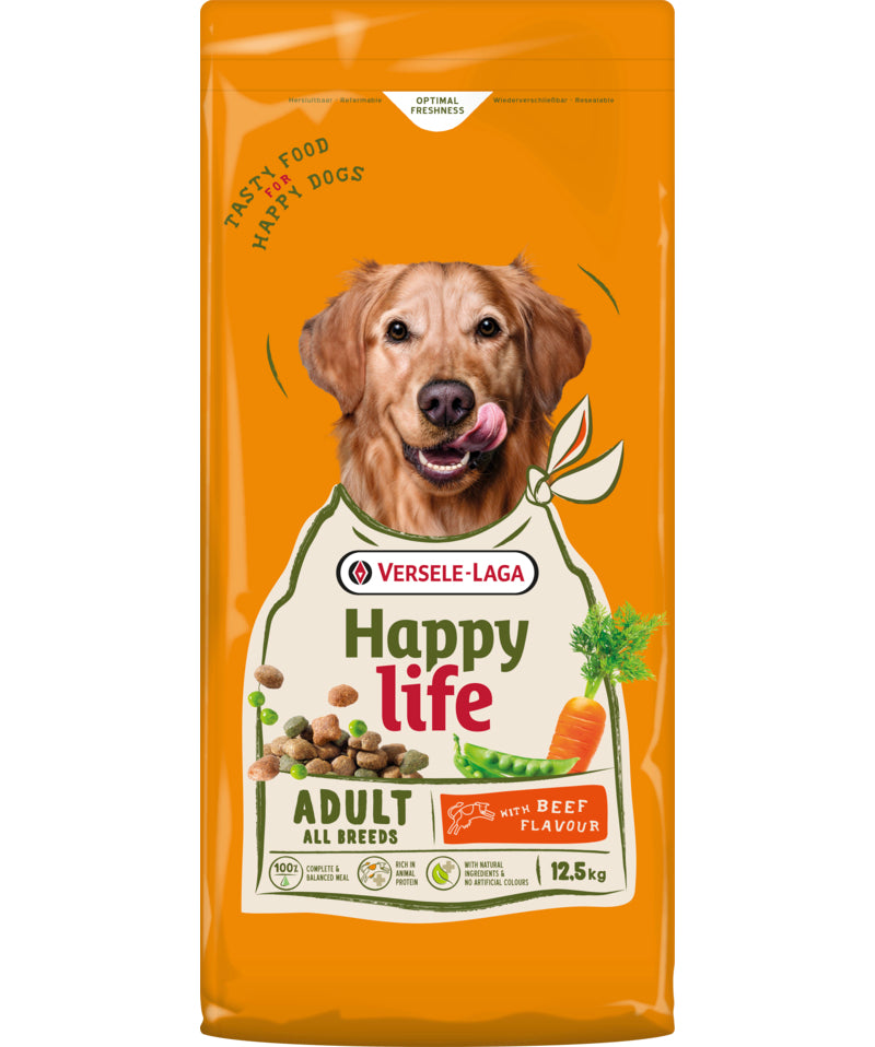 Ξηρά Τροφή Σκύλου HAPPY LIFE Adult Beef Flavour 12,5Kg