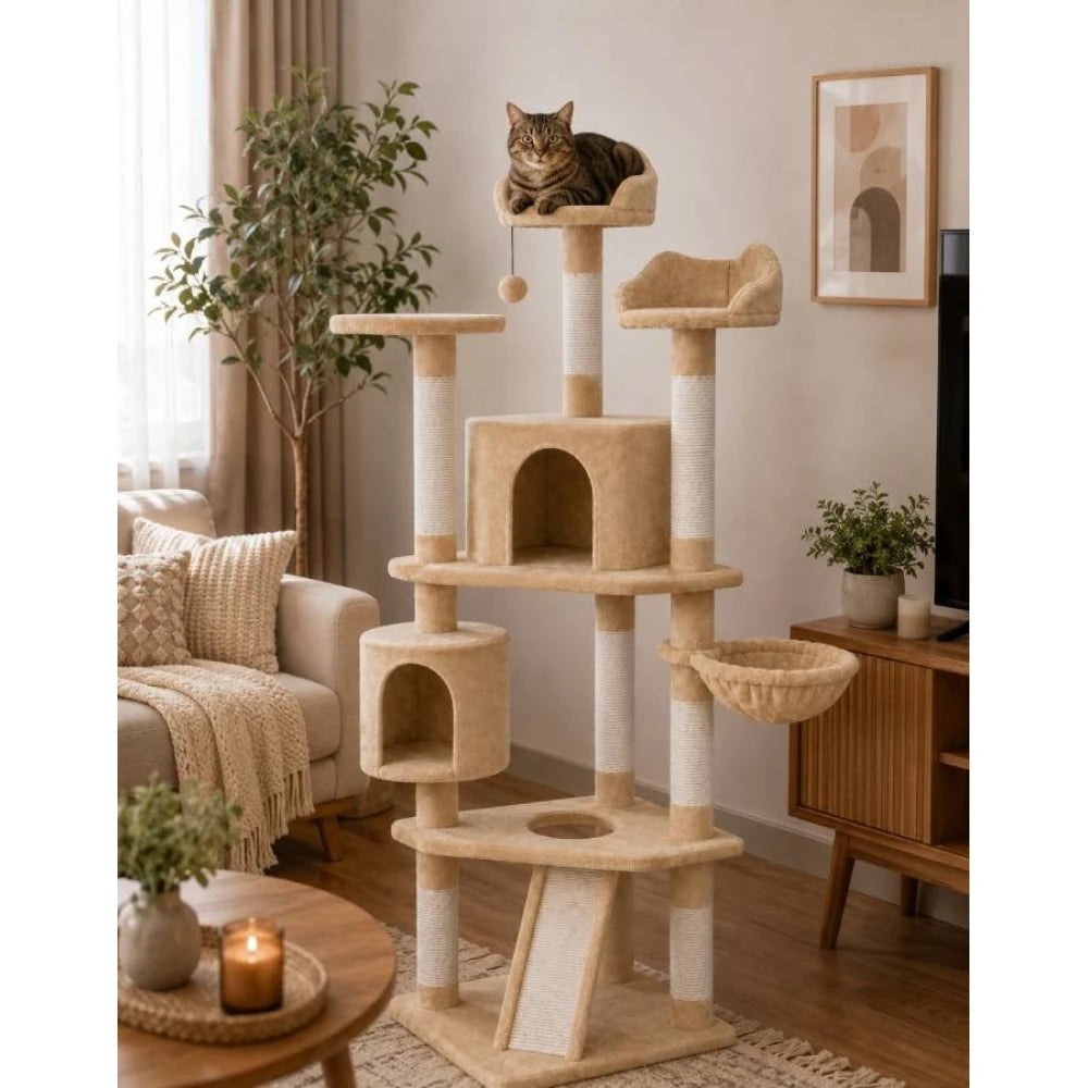 Ονυχοδρόμιο γάτας The Grate Catsby Cat Tree 58x58x200cm Μπεζ