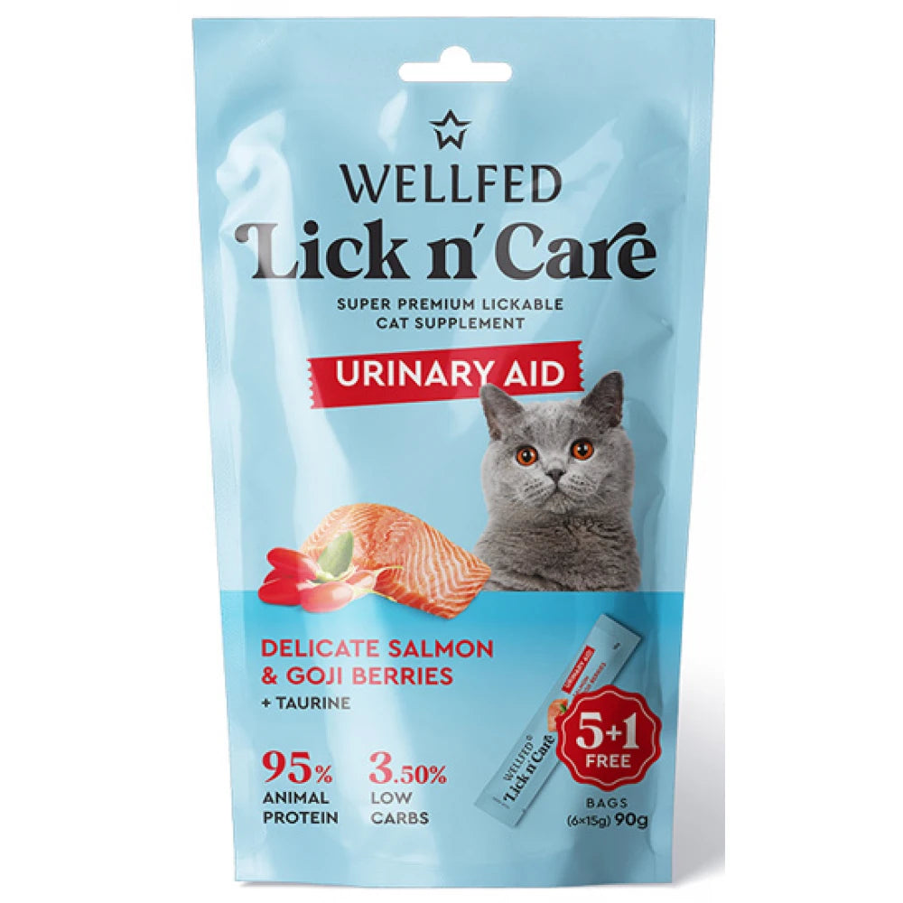 Λιχουδιά Γάτας Wellfed Lick N' Care Urinary Aid (6x15gr) 90gr