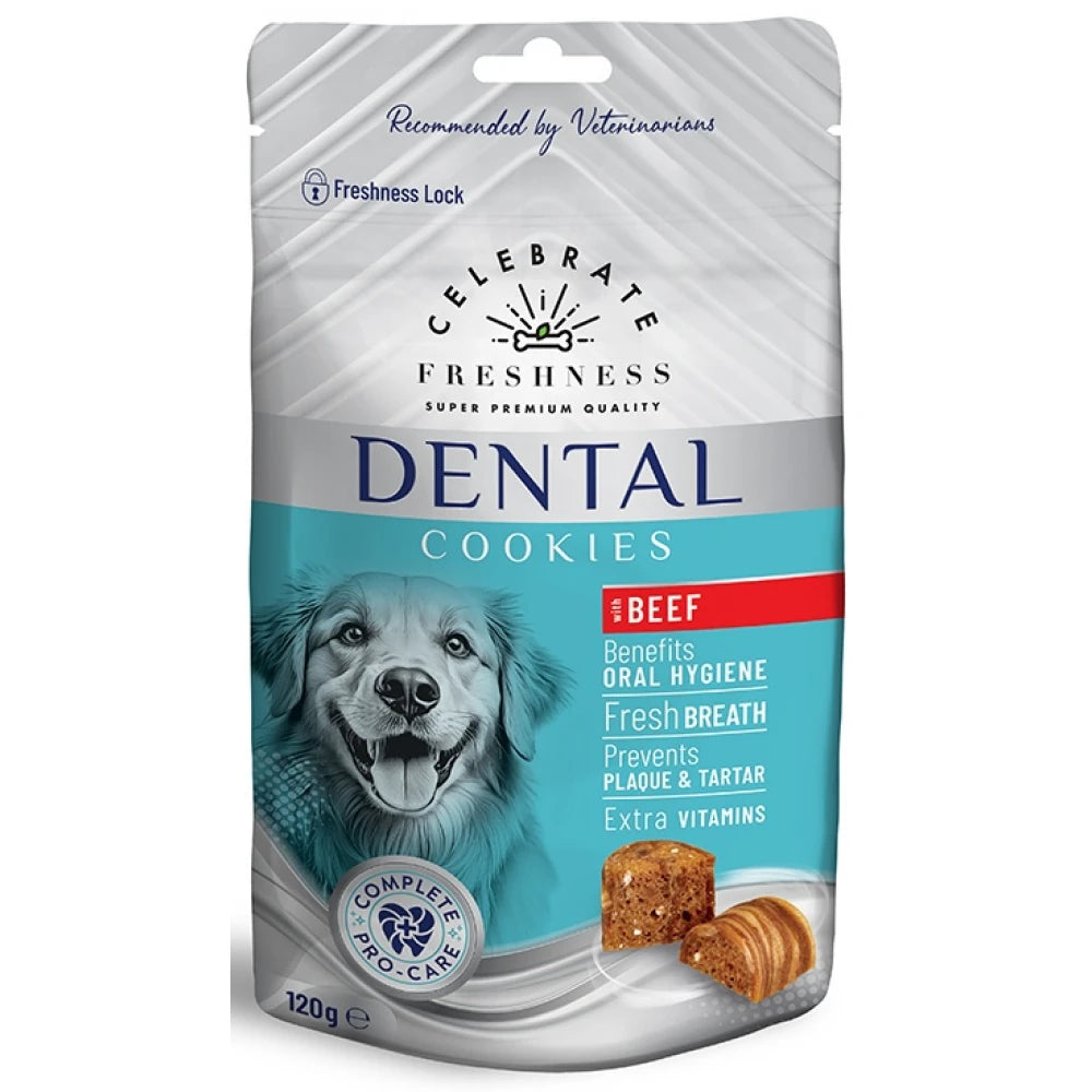 Λιχουδιά Σκύλου Celebrate Freshness Dental Cookies Beef 120gr