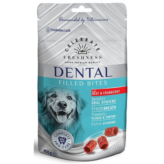 Λιχουδιά Σκύλου Celebrate Freshness Dental Filled Bites Beef & Cranberry 150gr