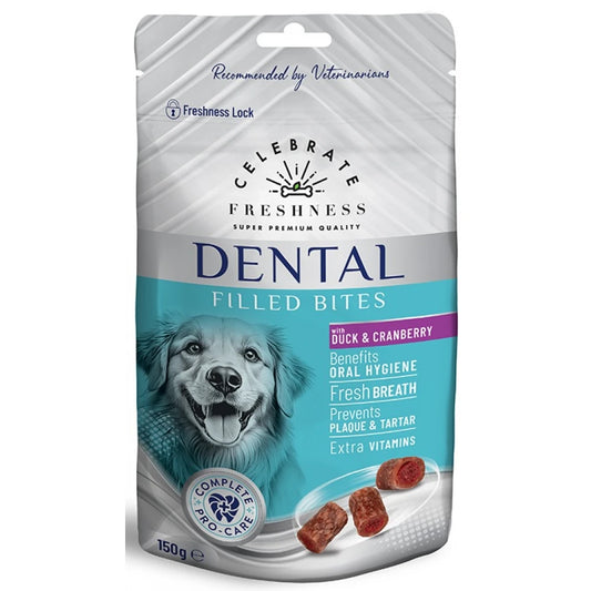 Λιχουδιά Σκύλου Celebrate Freshness Dental Filled Bites Duck & Cranberry 150gr