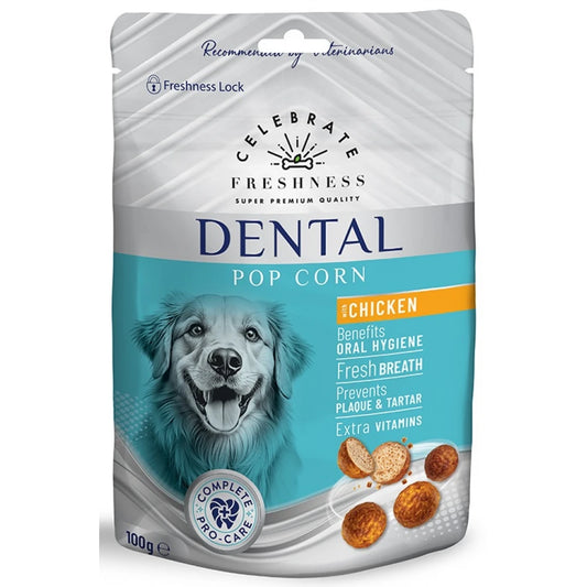 Λιχουδιά Σκύλου Celebrate Freshness Dental Pop Corn Chicken 100gr