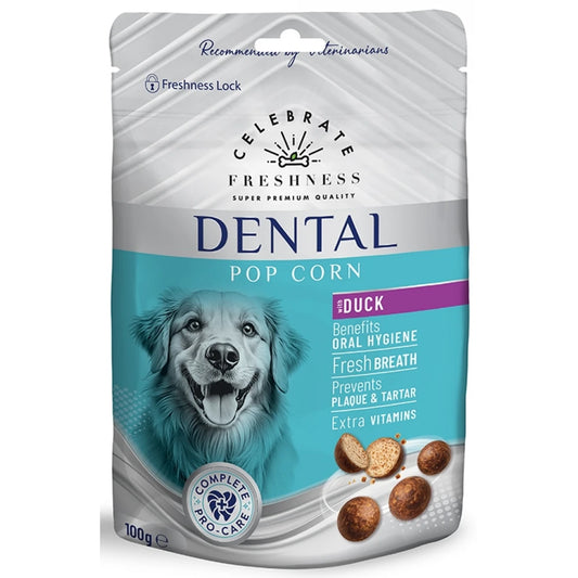 Λιχουδιά Σκύλου Celebrate Freshness Dental Pop Corn Duck 100gr