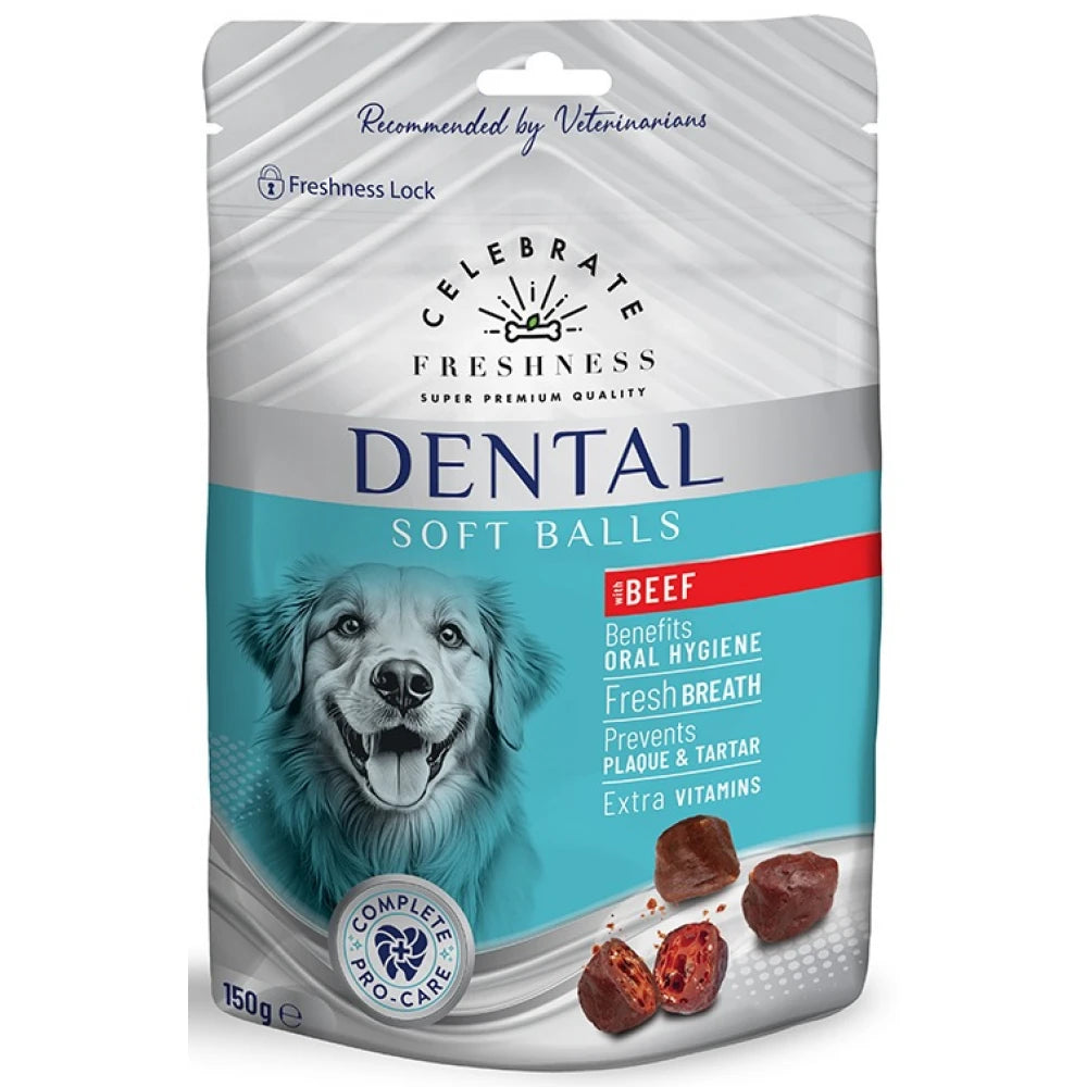 Λιχουδιά Σκύλου Celebrate Freshness Dental Soft Balls Beef 150gr