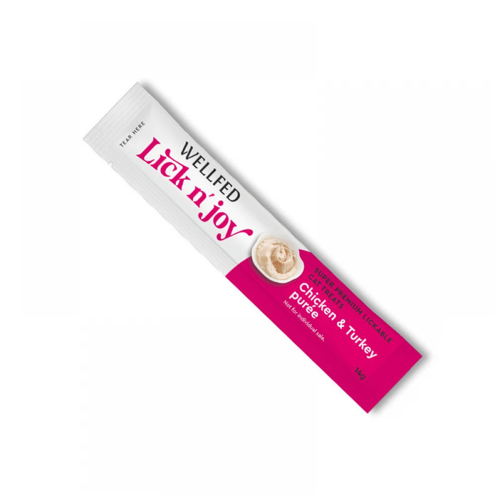 Λιχουδιές Γάτας Pet Interest Wellfed Lick N' Joy Chicken & Turkey (5x14gr) 70gr με Κοτόπουλο & Γαλοπούλα
