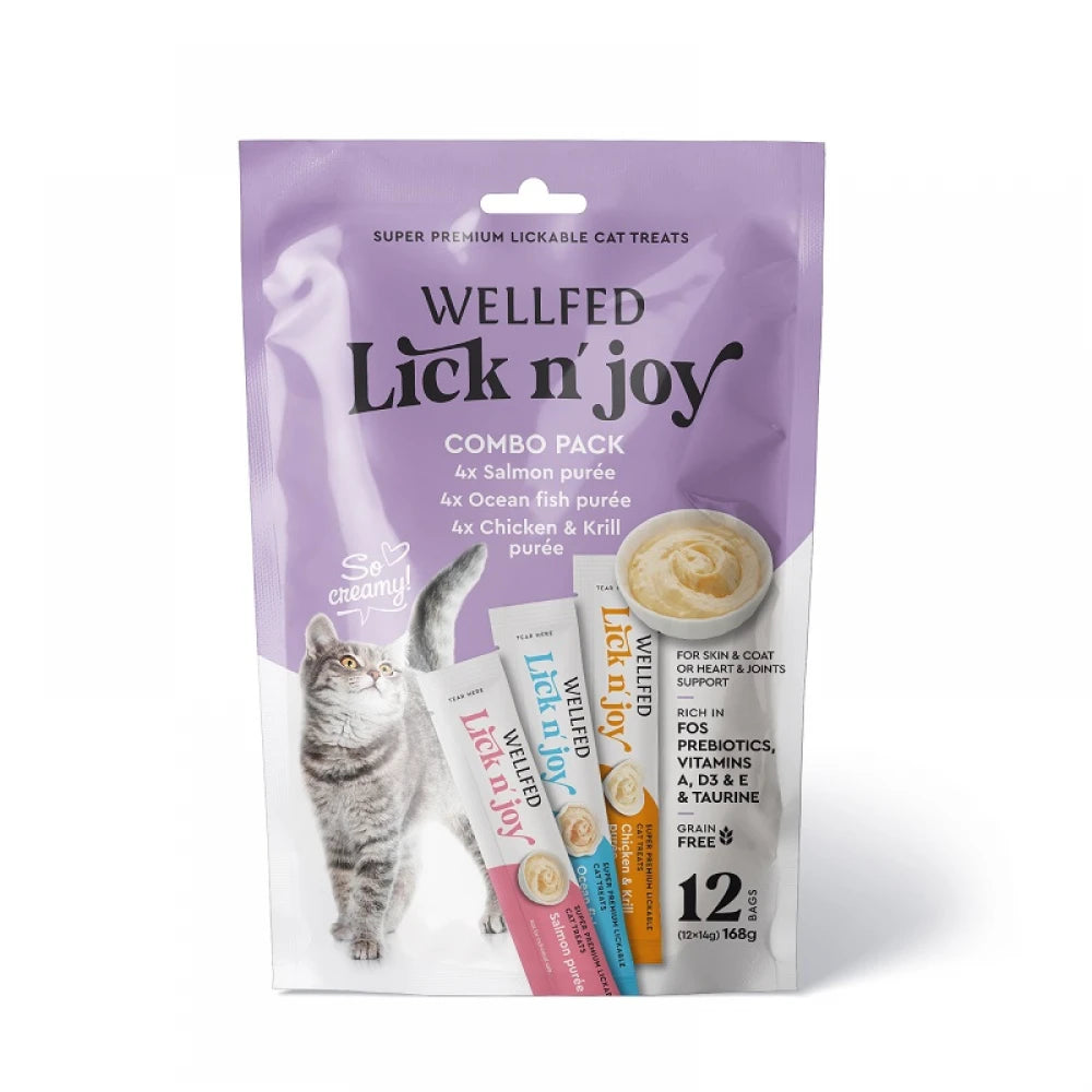 Λιχουδιές Γάτας Pet Interest Wellfed Lick N' Joy Mix Tastes (12x14gr) 168gr με Μιξ Γεύσεων
