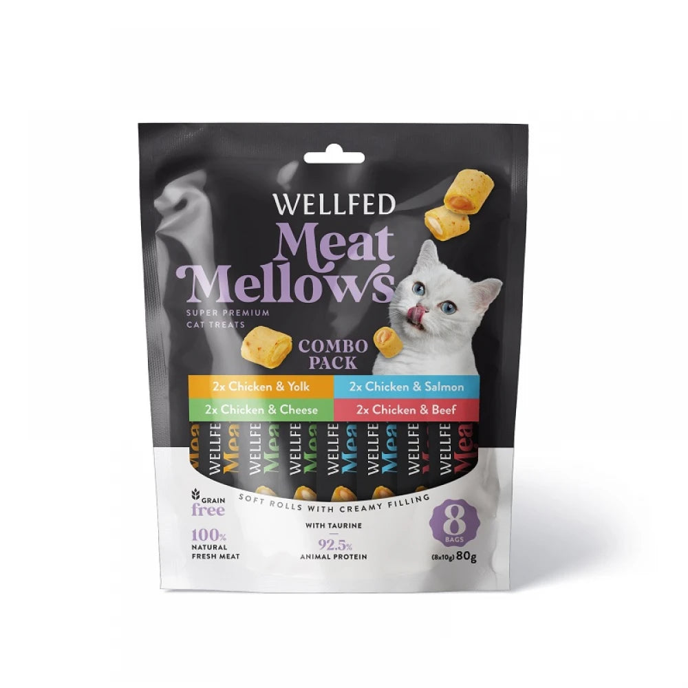 Λιχουδιές Γάτας Pet Interest Wellfed Meat Mellows Mix Tastes (8x10gr) 80gr με Μιξ Γεύσεων
