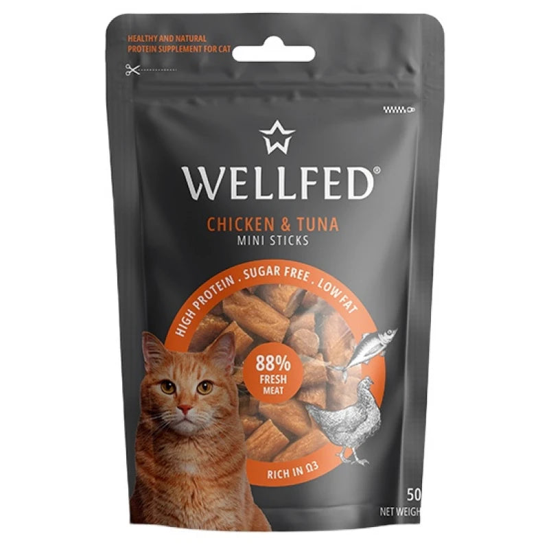 Λιχουδιές Γάτας Pet Interest Wellfed Mini Sticks Chicken & Tuna 50gr