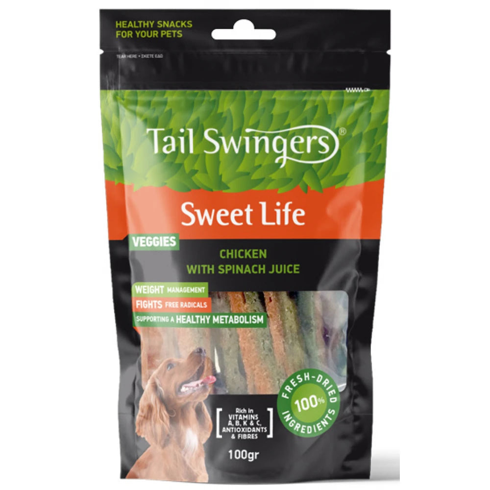 Λιχουδιά Σκύλου Pet Interest Tailswingers Stripes Spinach with Chicken 100gr