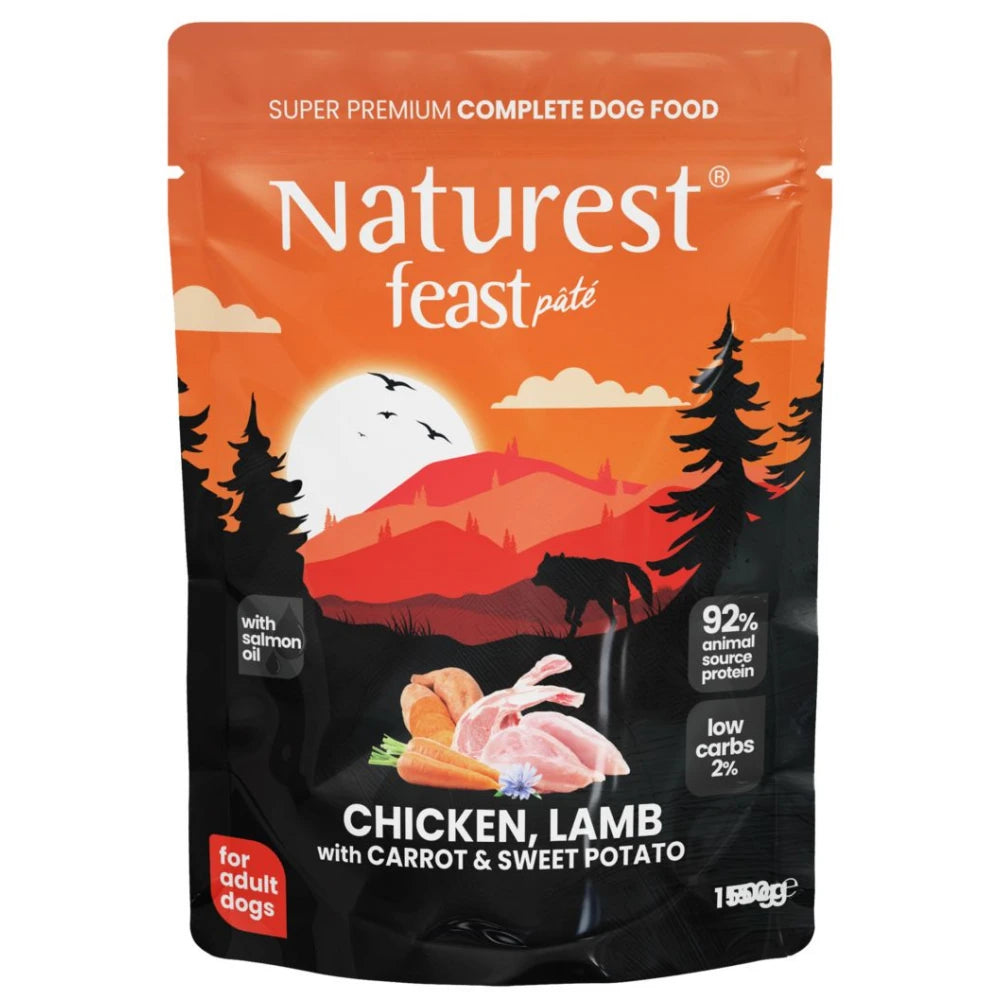 Υγρή Τροφή Σκύλου Naturest Pouch Feast Adult Chicken, Lamb & Sweet Potato 150gr