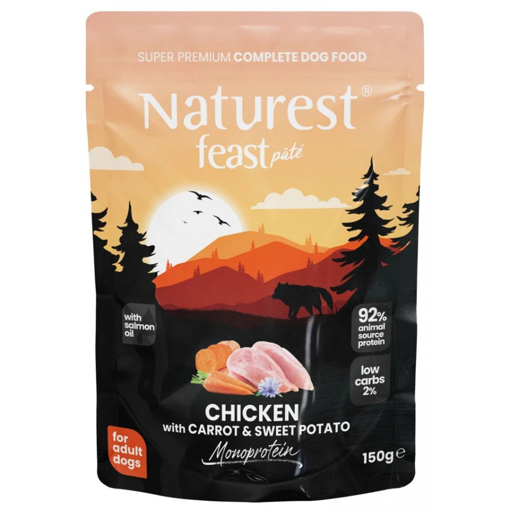 Υγρή Τροφή Σκύλου Naturest Pouch Feast Adult Pure Chicken & Carrot 150gr