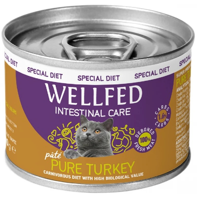 Υγρή Τροφή Γάτας Wellfed Cat για Στειρωμένες Γάτες Γαλοπούλα Intestinal Care 200gr