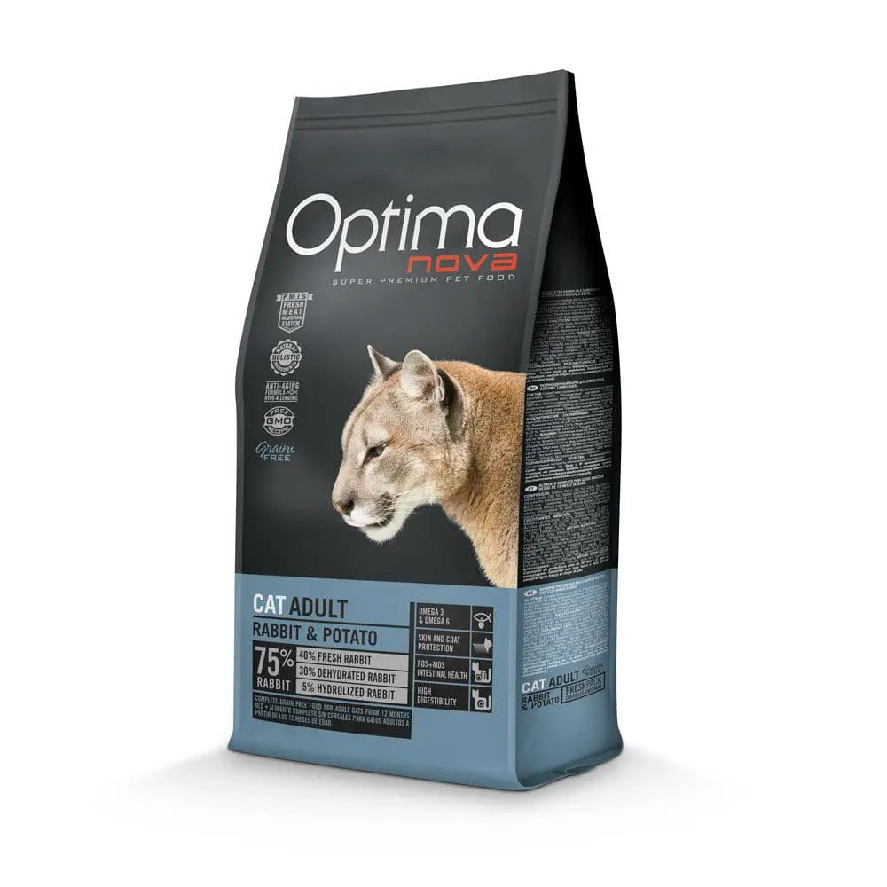 Ξηρά Τροφή Γάτας Optimanova Cat Adult Rabbit & Potato 2kg