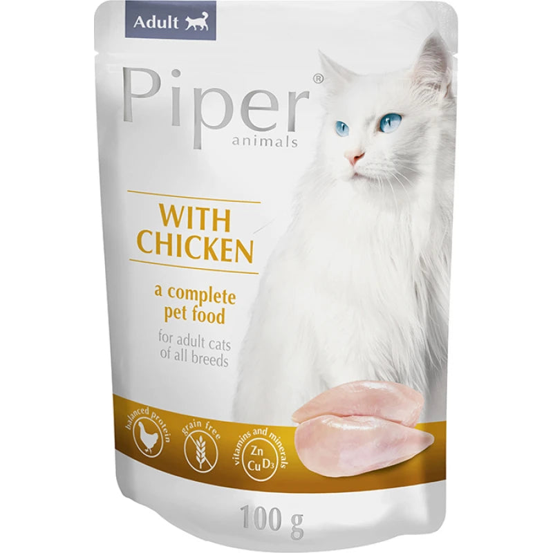 Υγρή Τροφή Γάτας Piper Cat Adult Κοτόπουλο Pouch 100gr