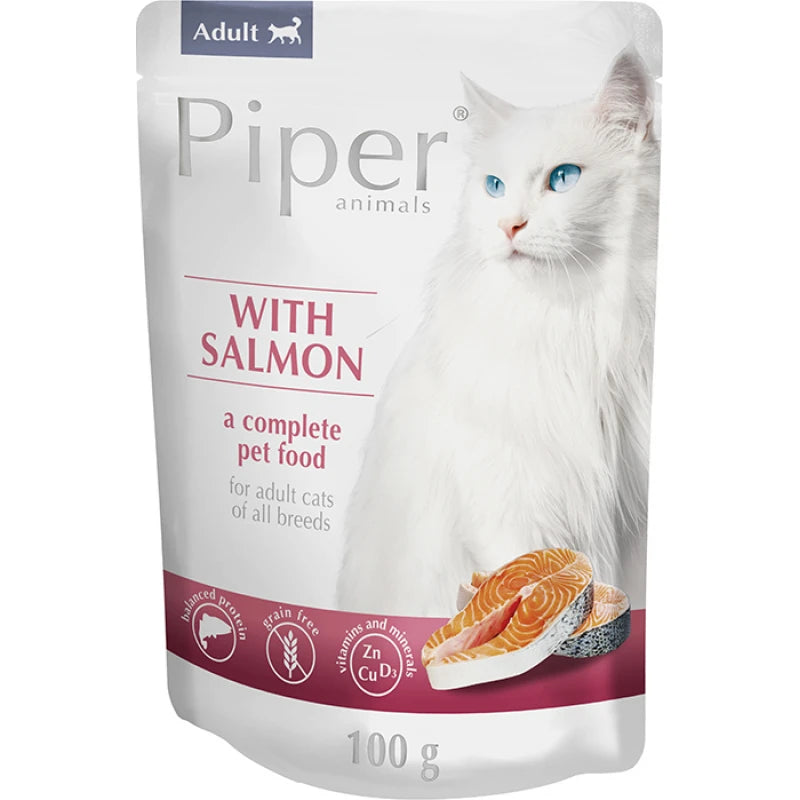 Υγρή Τροφή Γάτας Piper Cat Adult Σολομός Pouch 100gr