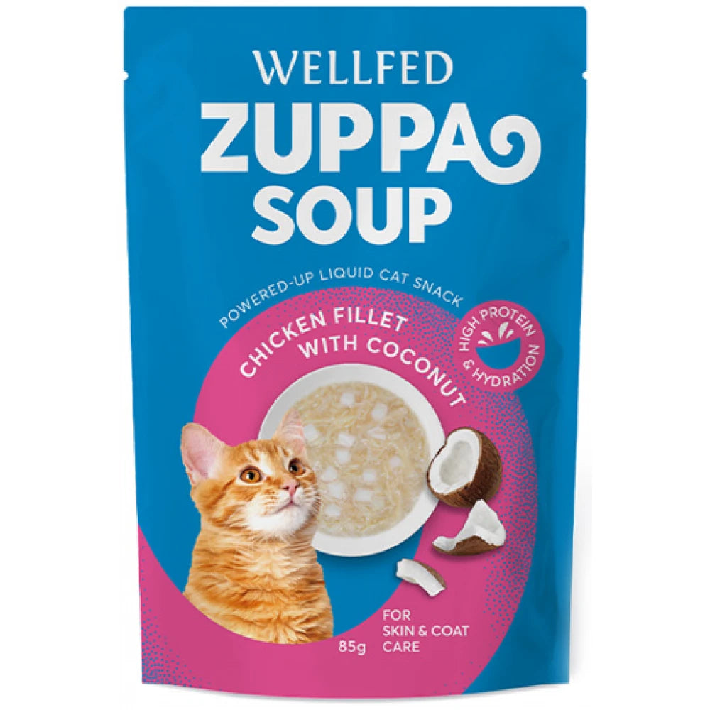 Σούπα Γάτας Pet Interest Wellfed Zuppa Soup Chicken & Coconut 85gr με Κοτόπουλο & Καρύδα