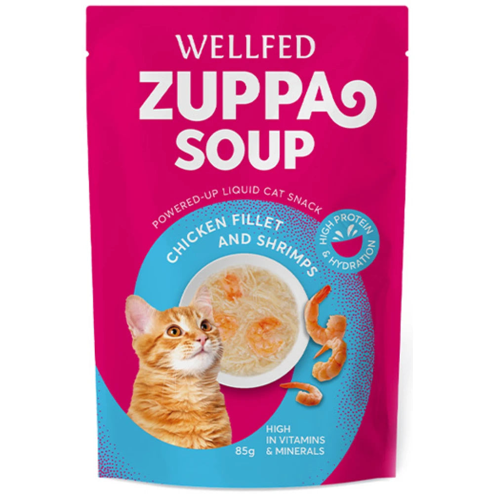 Σούπα Γάτας Pet Interest Wellfed Zuppa Soup Chicken & Shrimp 85gr με Κοτόπουλο & Γαρίδα