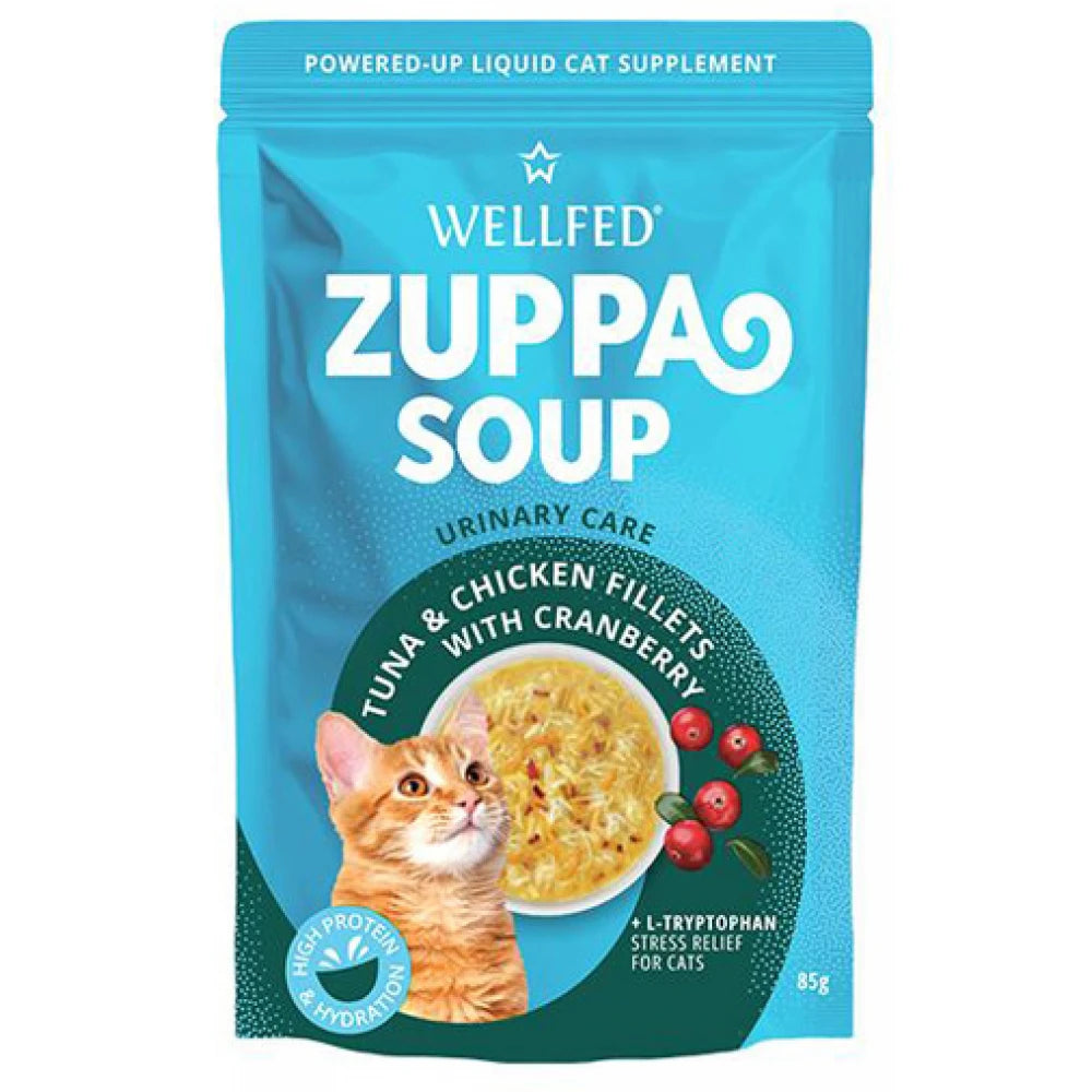 Συμπλήρωμα - Σούπα Γάτας Pet Interest Wellfed Zuppa Soup Tuna, Chicken & Cranberry 85gr