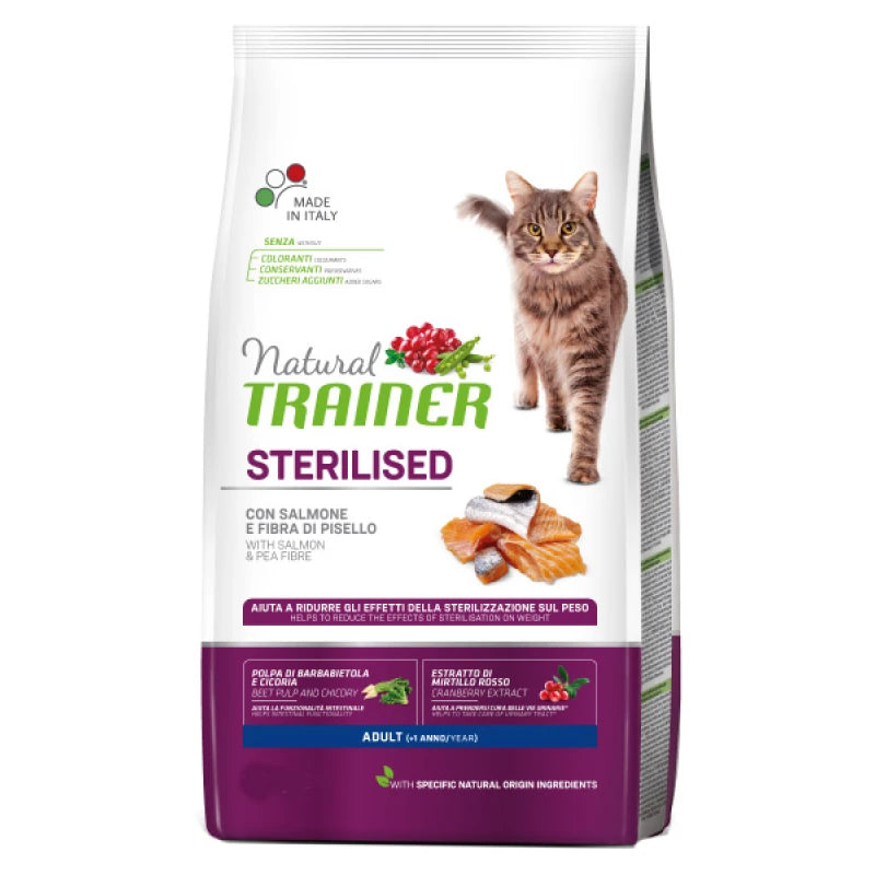 Ξηρά Τροφή Γάτας Natural Trainer Sterilised Adult Salmon 1,5 kg