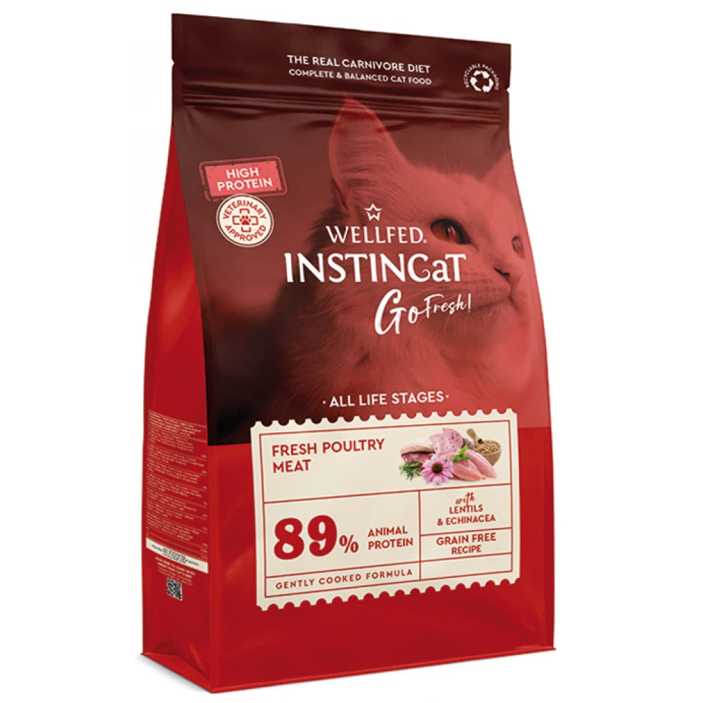 Ξηρά Τροφή Γάτας Wellfed Instincat Go Fresh All Life Stages High Protein Poultry 300gr