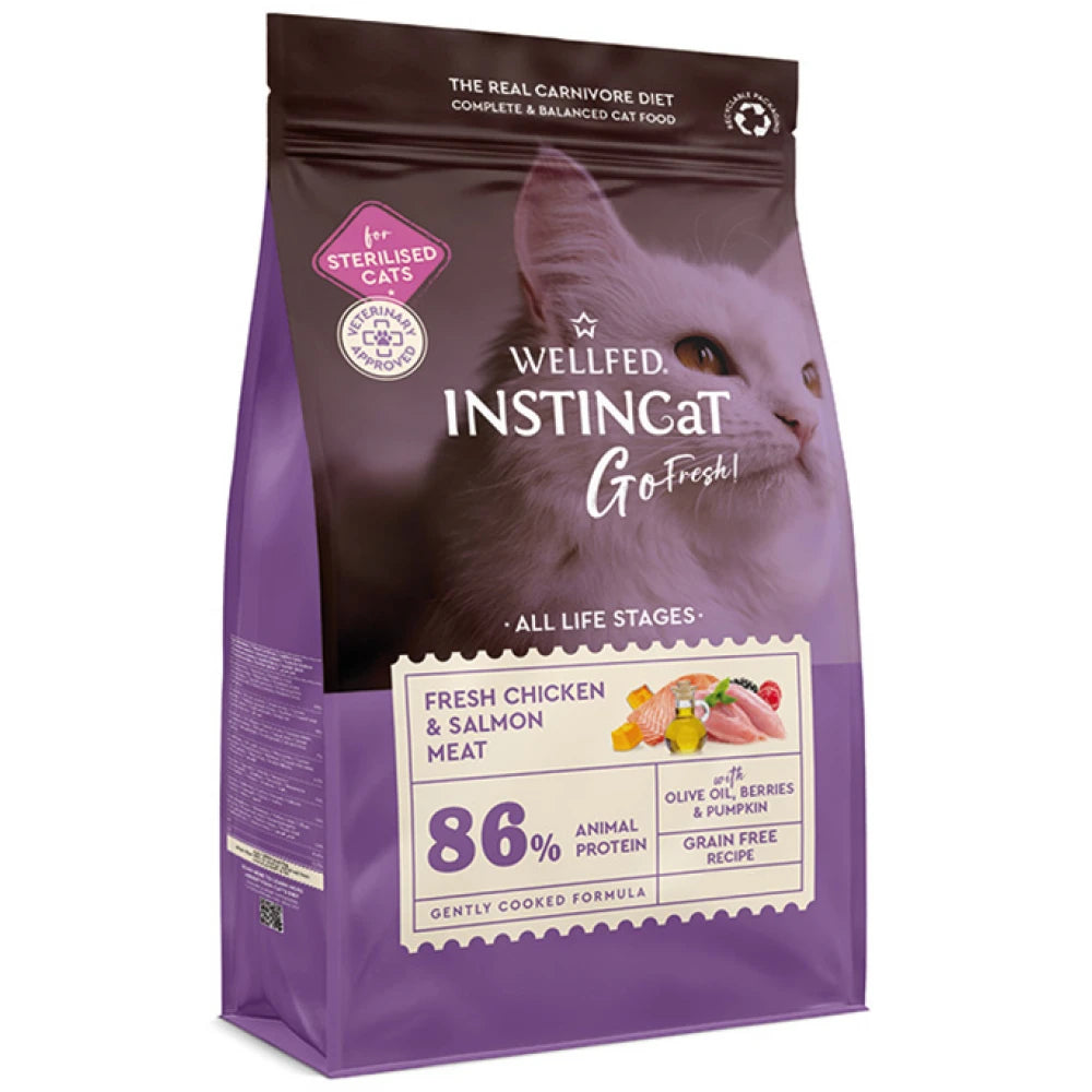 Ξηρά Τροφή Γάτας Wellfed Instincat Go Fresh Sterilised Chicken and Salmon 4,5kg