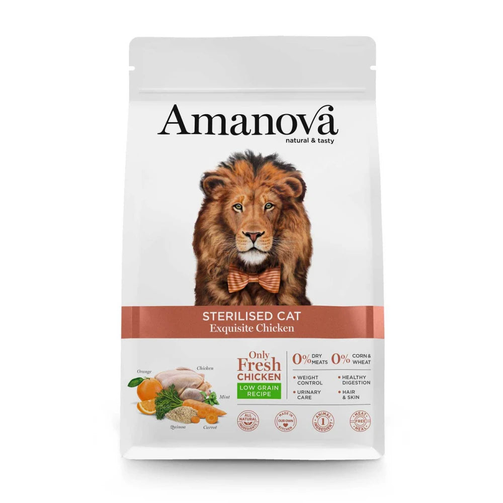 Ξηρά Τροφή Γάτας Amanova Sterilized Cat Chicken Low Grain 6 Kg