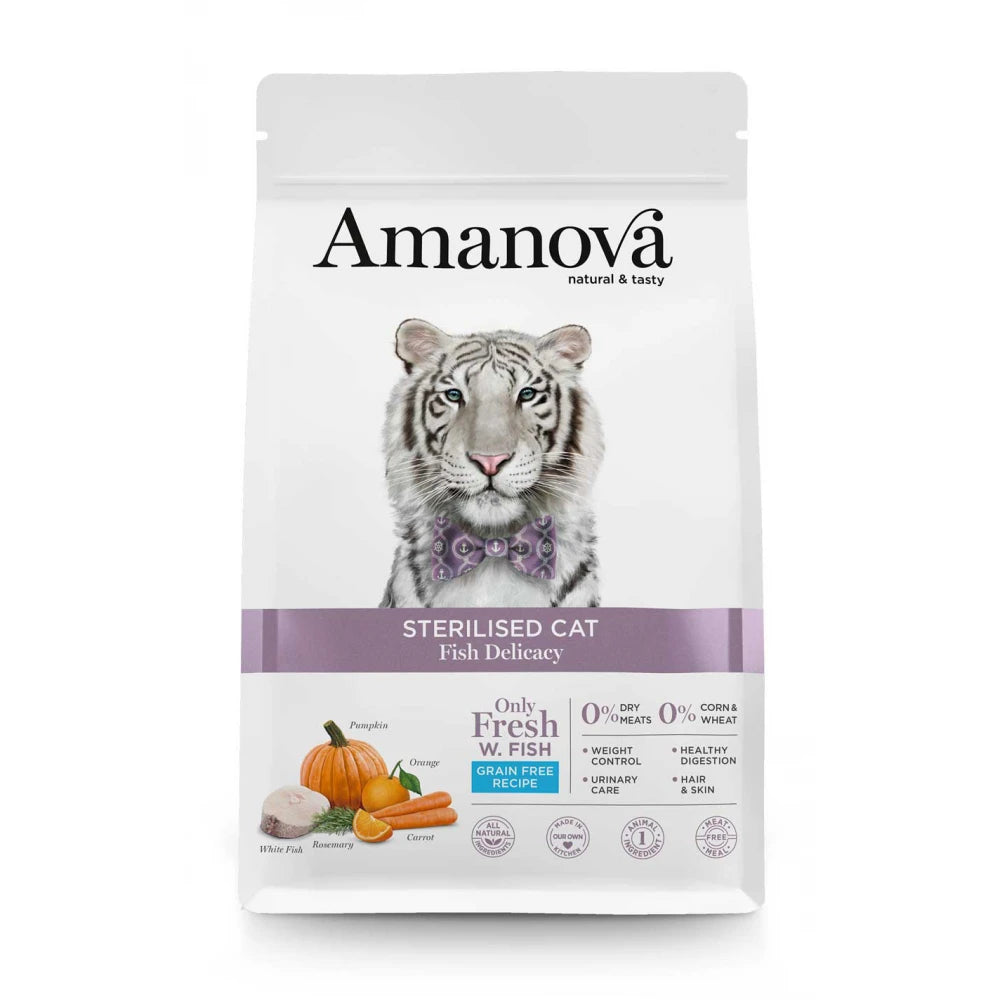 Ξηρά Τροφή Γάτας Amanova Sterilized Cat Fish Grain Free 4 Kg