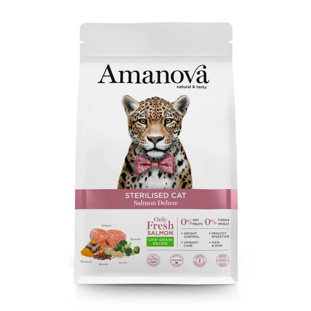Ξηρά Τροφή Γάτας Amanova Sterilized Cat Salmon Low Grain 1,5 Kg