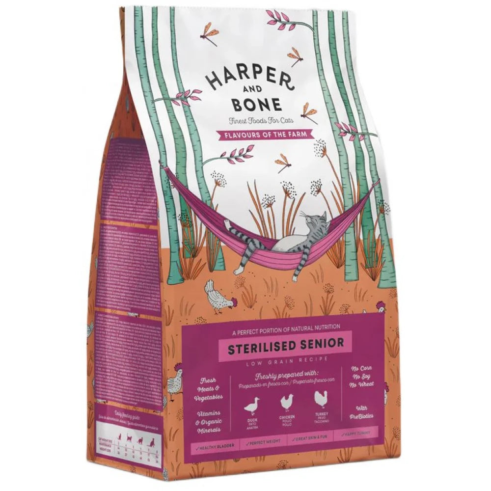 Ξηρά Τροφή Γάτας Harper & Bone Cat Senior Sterilised Flavours of the Farm 2kg για Στειρωμένες Γάτες