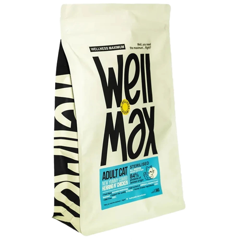 Ξηρά Τροφή Γάτας Wellmax Adult Sterilized 5kg με Ρέγγα και Κοτόπουλο