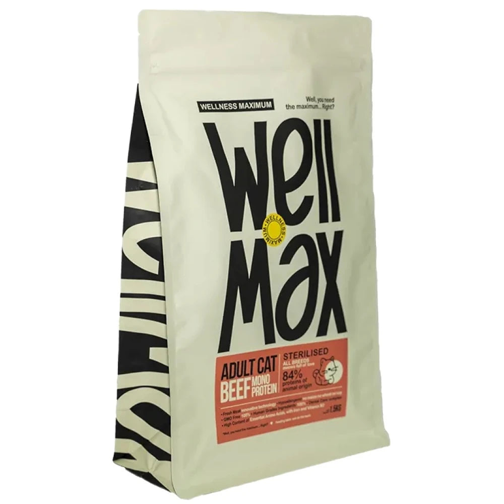 Ξηρά Τροφή Γάτας Wellmax Adult Sterilized 1,5kg με Βοδινό