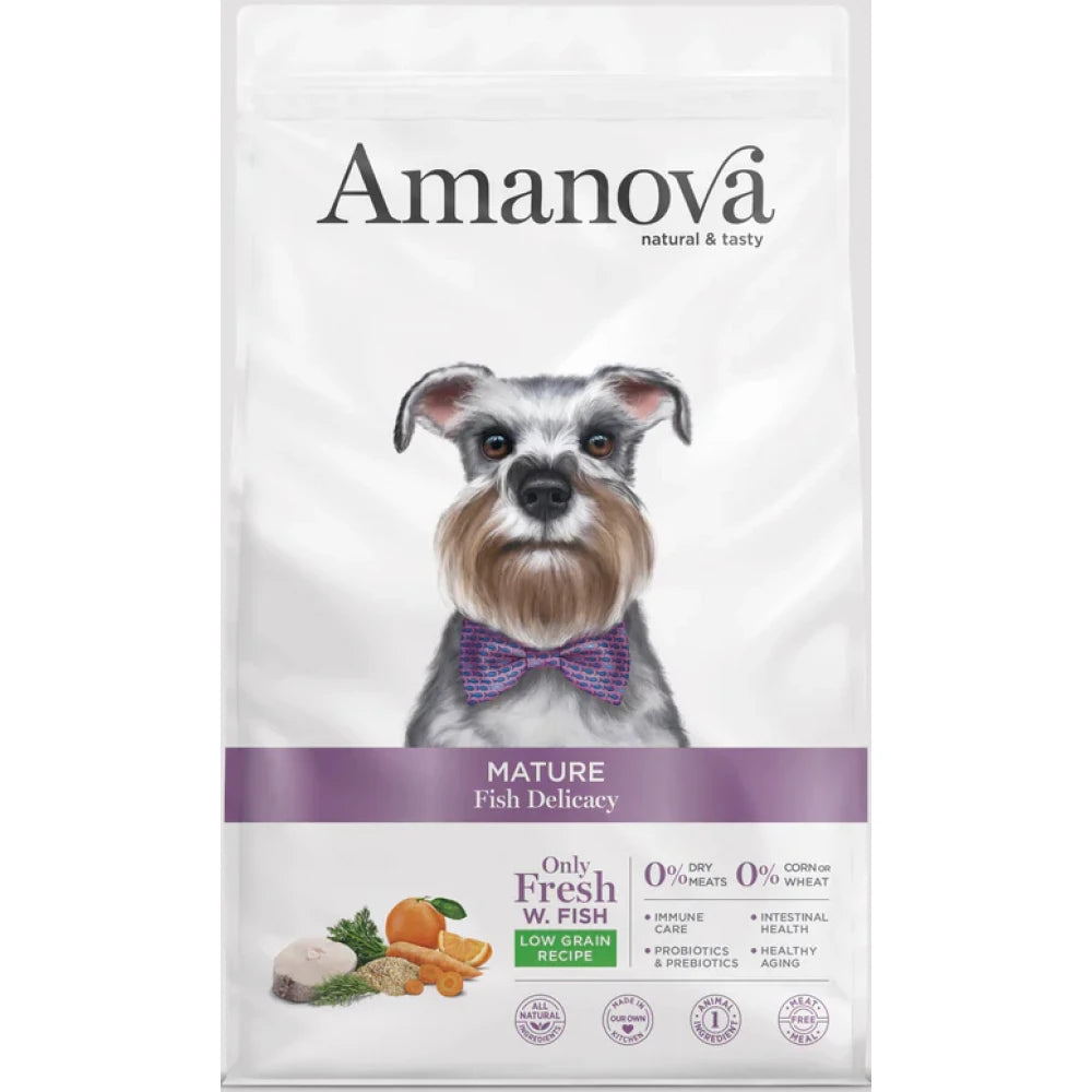 Ξηρά Τροφή Σκύλου Amanova Adult Mature Fish 10kg με Λευκά Ψάρια