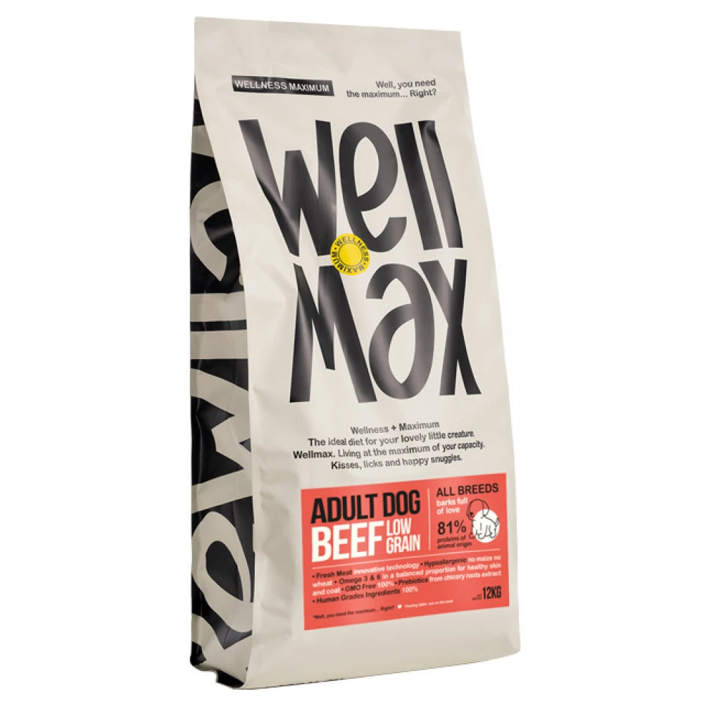 Ξηρά Τροφή Σκύλου Wellmax Adult Low Grain 12kg με Μοσχάρι