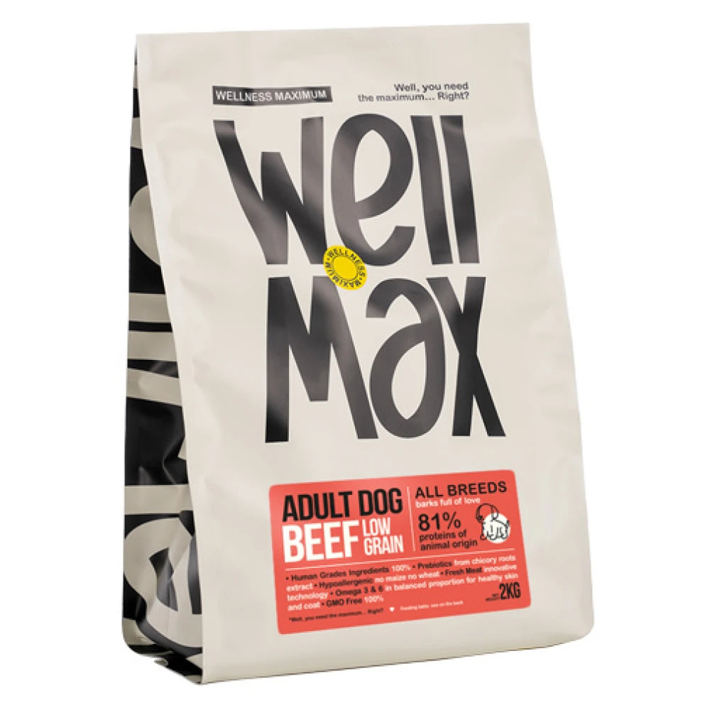 Ξηρά Τροφή Σκύλου Wellmax Adult Low Grain 2kg με Μοσχάρι
