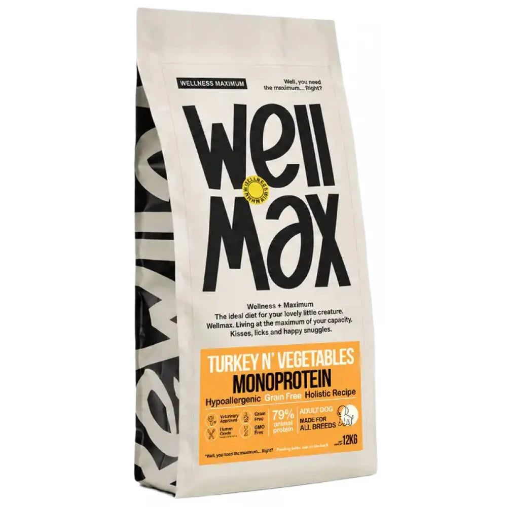 Ξηρά Τροφή Σκύλου Wellmax Grain Free Adult Turkey Monoprotein 12kg