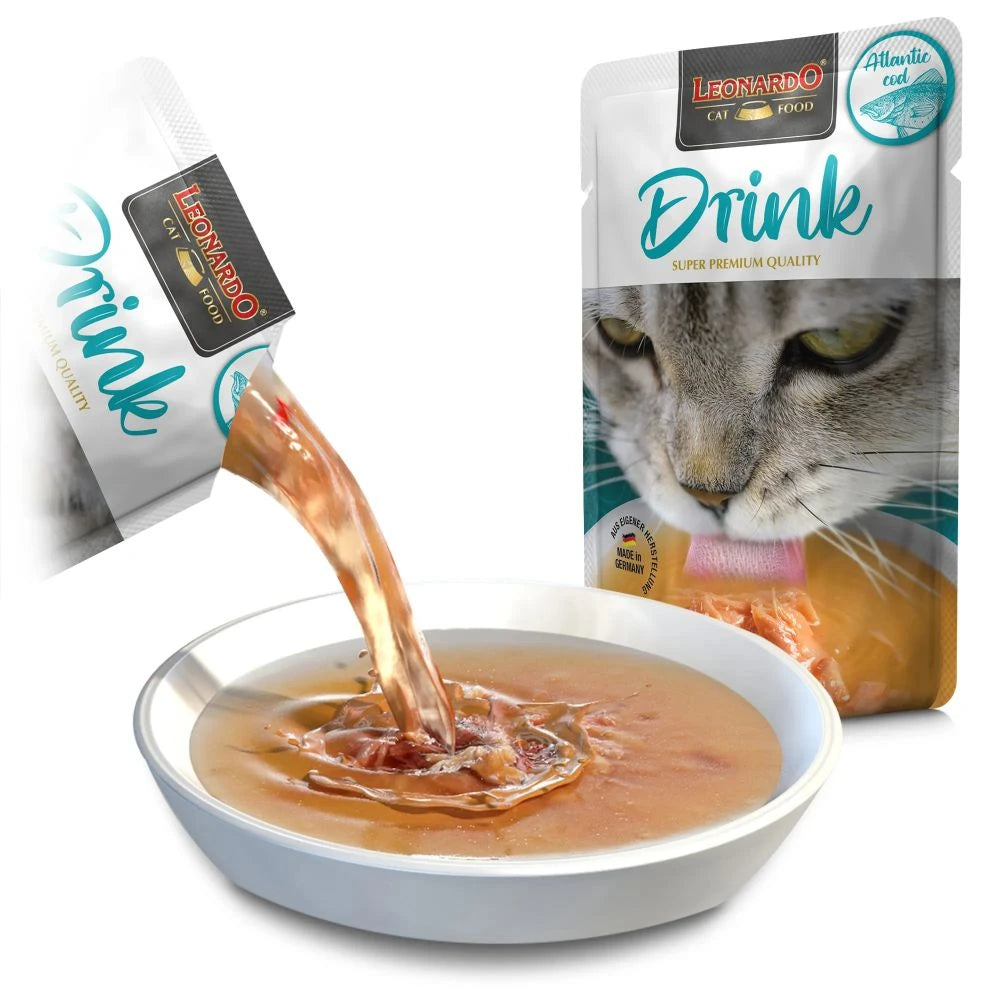 Υγρή Τροφή - Ρόφημα Γάτας Leonardo Drink με Μπακαλιάρο 40gr