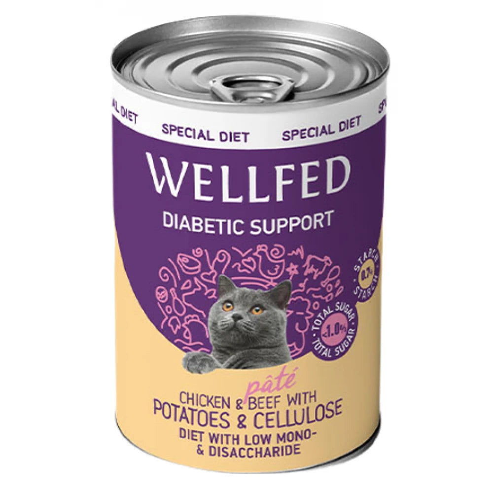 Υγρή Τροφή Γάτας Wellfed Special Diet Diabetic 400gr με Κοτόπουλο και Μοσχάρι