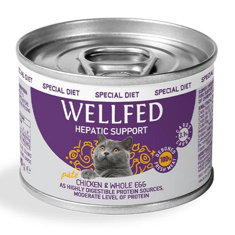 Υγρή Τροφή Γάτας Υγρή τροφή Wellfed Special Diet Hepatic 200gr με Κοτόπουλο και Αυγό